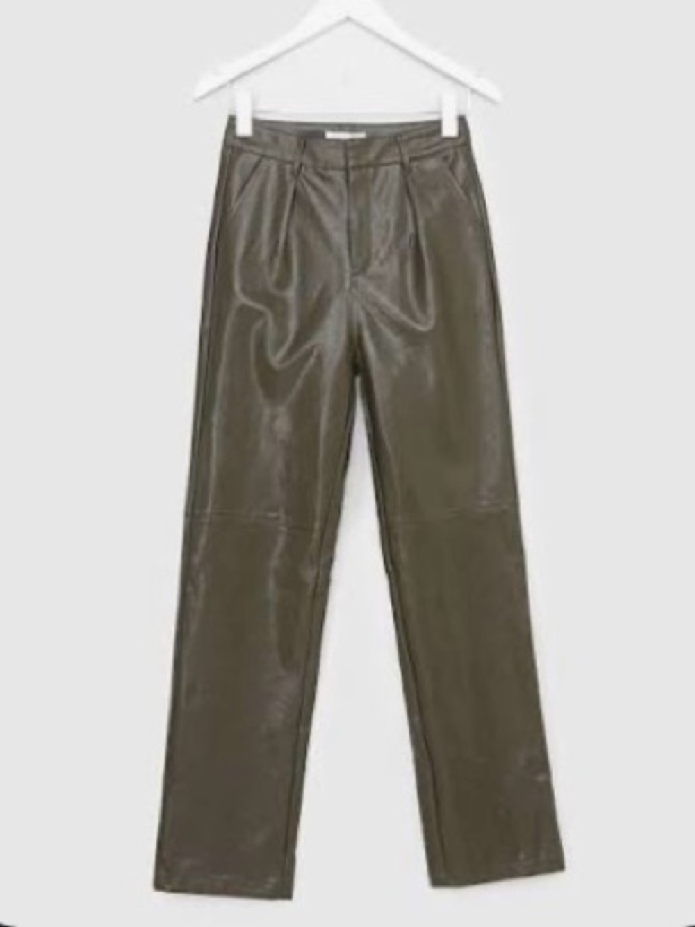 Olive Green Faux Leather Pants by Emory Park Size S